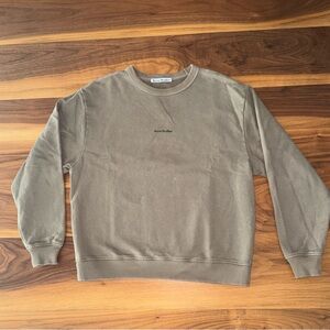 Oversized Acne Tan Sweatshirt with Classic Ribbed Cuffs